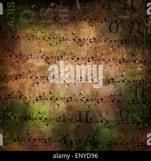 Grunge abstract background with old torn posters with blur text Stock Photo