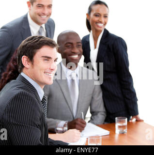Confident multi-ethnic business people in a meeting Stock Photo