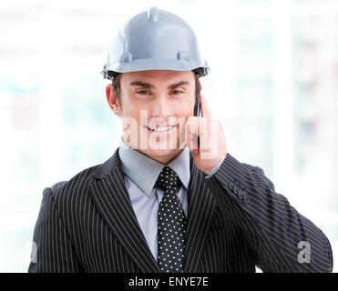 Portrait of a confident male architect on phone Stock Photo