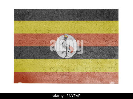 Large jigsaw puzzle of 1000 pieces - flag - Uganda Stock Photo