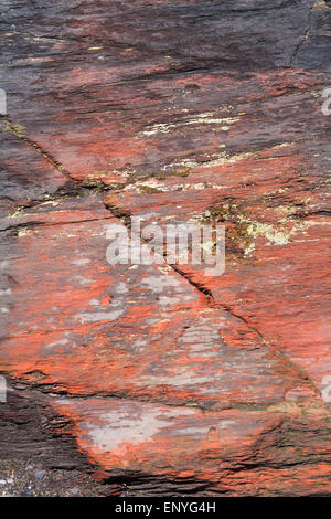 remains of old slate quarry at the Blue Lagoon, Abereiddy, Pembrokeshire Coast National Park, Wales UK in May Stock Photo