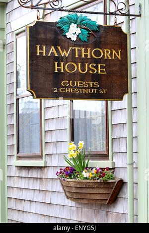 Nantucket Massachusetts on Nantucket Island. Hawthorne house bed and breakfast hotel accommodation in downtown Nantucket. Stock Photo