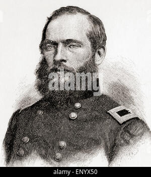 James Abram Garfield, 1831 – 1881.  20th President of the United States of America serving from March 4, 1881, until his assassination later that year.  From The Century Magazine, published 1887. Stock Photo