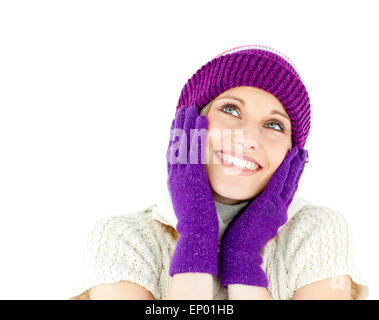 Captivating woman wearing cap and gloves Stock Photo