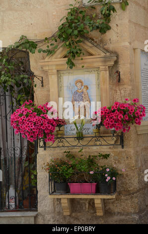 religious wall sculpture Rabat, Malta Mediterranean