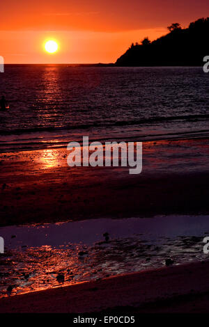 sunset near a mountain in nosy be madagascar Stock Photo