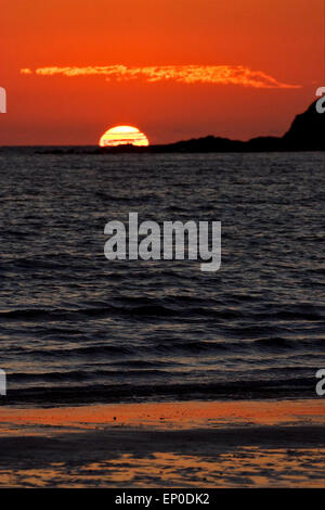 sunset near a mountain in nosy be madagascar Stock Photo