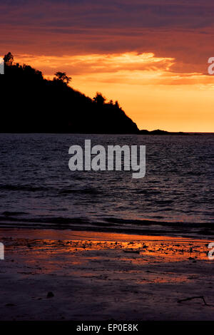 sunset near a mountain in nosy be madagascar Stock Photo