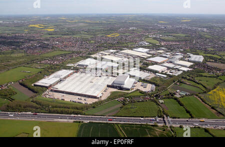 aerial view of Wakefield 41 Industrial Park viewed across the M1 motorway Stock Photo