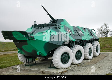 Armoured personnel carrier BTR-60 in the park Stock Photo