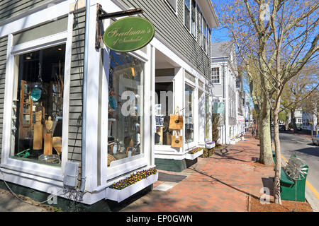 Nantucket Massachusetts on Nantucket Island. Gift shop on downtown street. Stock Photo