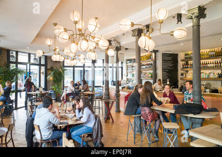 Trendy bar restaurant Makkila in central Madrid, Spain Stock Photo