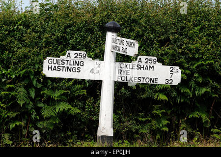 Road signs near Guestling East sussex england UK GB Europe Stock Photo