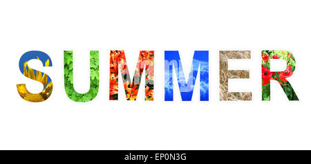 word summer made from different letters from nature Stock Photo
