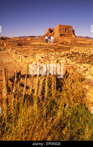 Mission de Nuestra Senora de Los Angeles de Porcuincula Church and Convento, Pecos National Monument, New Mexico Stock Photo