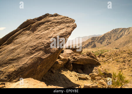 Rock formation and hills near Palm Springs, California Stock Photo