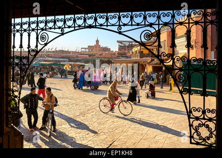 Marrakesh Medina. Jemaa el Fna Square in the early afternoon. Morocco Stock Photo