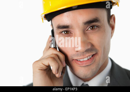 Close up of confident architect on the phone Stock Photo