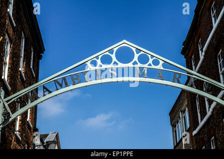 Shambles Market,  York city, England, UK Stock Photo