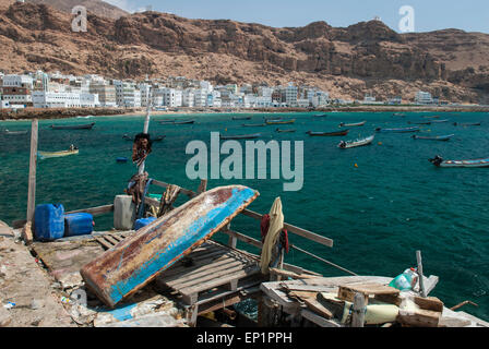 The fishing port of Al Mukalla in Yemen Stock Photo