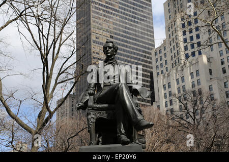 William H. Seward (1801-1872). 24th United States Secretary of State. Statue. New York city. USA. Stock Photo