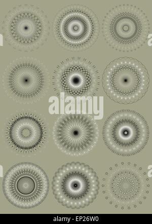 Assemblage of calligraphy round ornaments Stock Vector