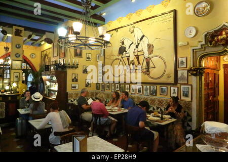 Els Quatre Gats, 4 Gats Barcelona restaurant in Casa Martí Stock Photo