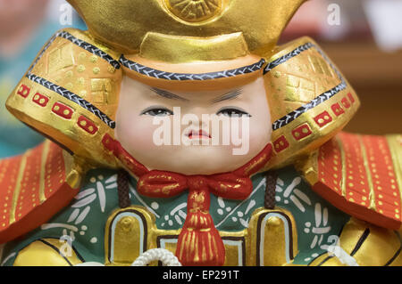 Hakata ningyo ,  ( Hakata Doll )  traditional Japanese clay dolls, originally from the city of Fukuoka. On sale in Kawabata Shop Stock Photo