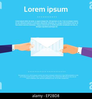 Businessman Hands Give Envelope Flat Vector Stock Vector