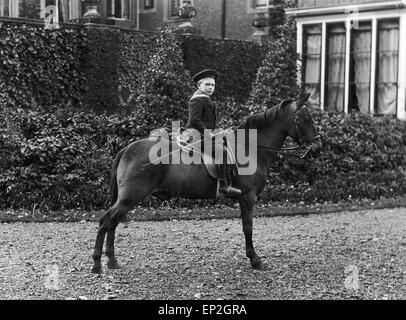 Portrait of the then Duke of York, later to be King George VI, on horseback. 1902. Stock Photo