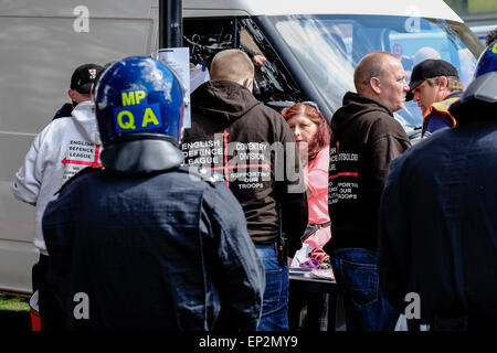 Members of the English Defence League attend a rally in Waltham Forest. Stock Photo