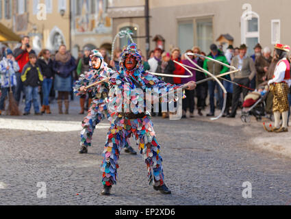Germany, Bavaria, Mittenwald, traditional carnival procession Stock Photo