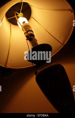 Lamp in room. Dim light indoors. Utility room. One lamp Stock Photo - Alamy