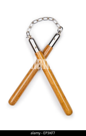 Nunchaku traditional Japanese Martial arts weapon Stock Photo - Alamy