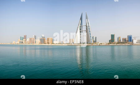 View of World Trade Center and skyline of Manama in Kingdom of Bahrain Stock Photo