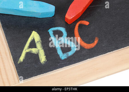 ABC in der Grundschule auf einer Tafel Stock Photo