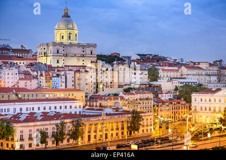 Lisbon, Portugal twilight cityscape at the Alfama District. Stock Photo