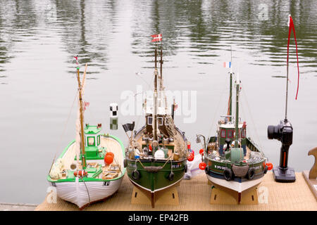 radio controlled model boats ready for launching. Stock Photo