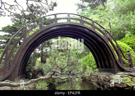 Japanese Gardens in San Francisco Golden Gate Park, traditional structure Stock Photo