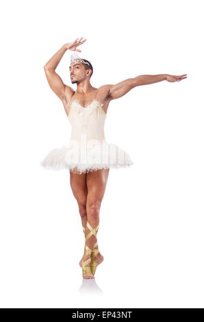 Muscular ballet performer in funny concept Stock Photo