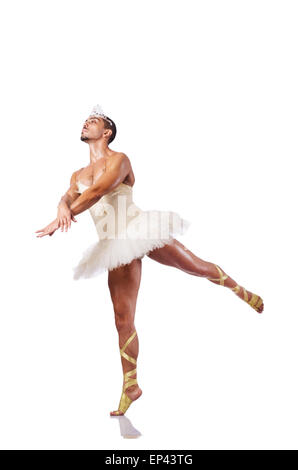 Muscular ballet performer in funny concept Stock Photo