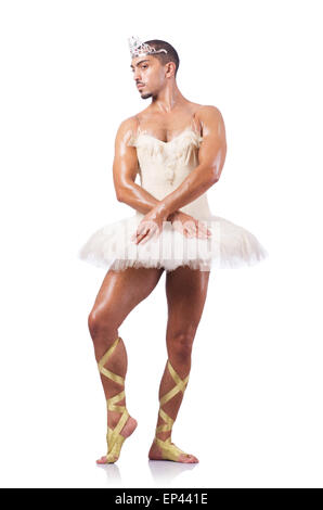 Muscular ballet performer in funny concept Stock Photo