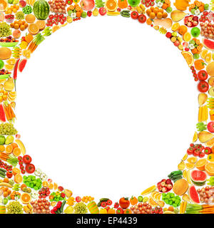 Silhoette made from various fruits and vegetables Stock Photo
