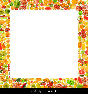 Silhoette made from various fruits and vegetables Stock Photo