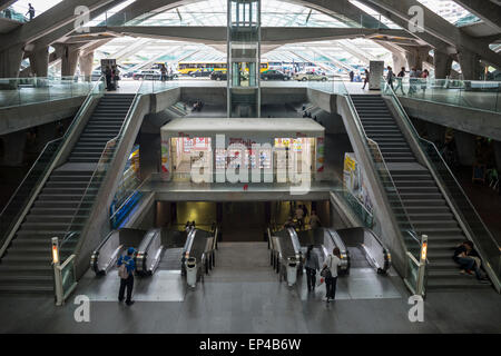 Gare do Oriente Metro Station at the Parque das Nacoes, Lisbon, Portugal. Stock Photo