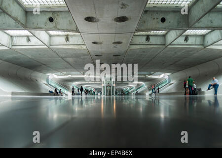 Gare do Oriente Metro Station at the Parque das Nacoes, Lisbon, Portugal. Stock Photo