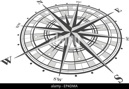 Compass rose isolated on white. Vector illustration. Stock Vector