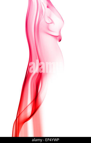 colorful smoke on white background Stock Photo