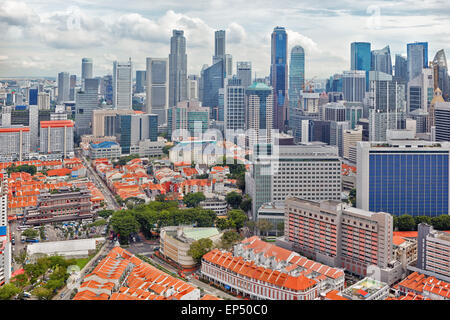 downtown and Chinatown of Singapore Stock Photo