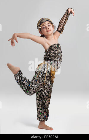 Little girl in traditional Turkish folklore costume Stock Photo